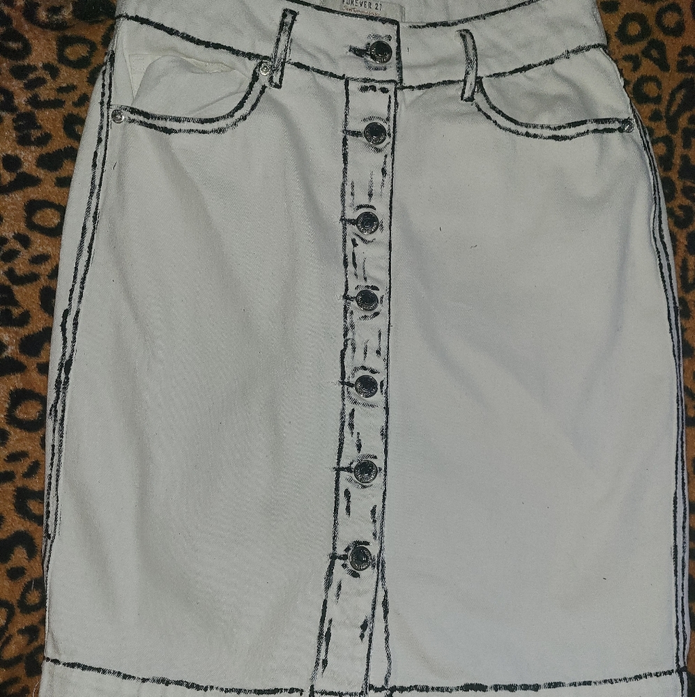 A custom white denim shirt